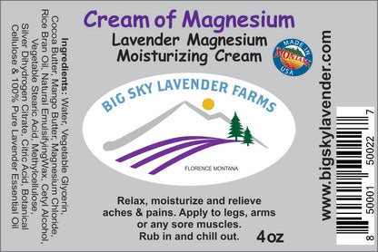 Magnesium Cream - Dry Skin Moisturizing - Sore Muscle Relief